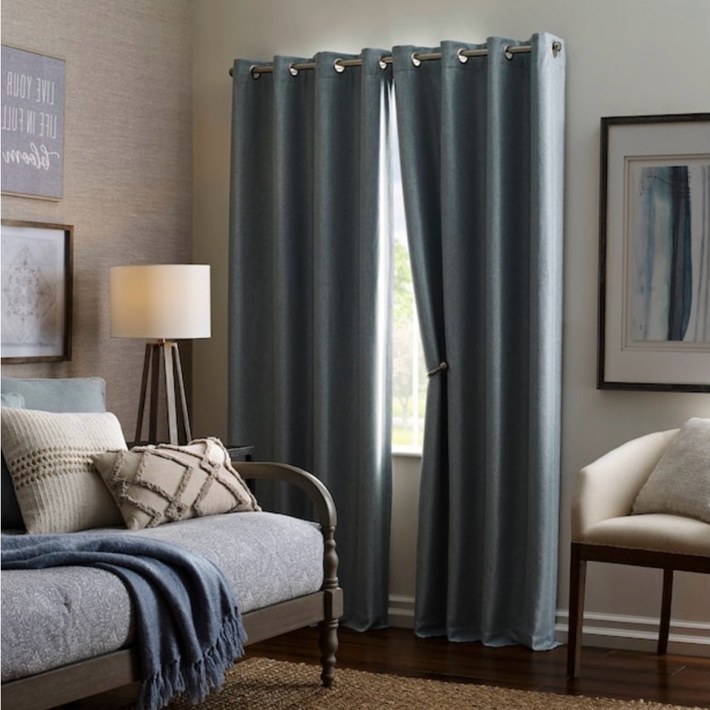 2PK Allen+Roth 50x84-in Spa Blackout Thermal Lined Grommet Curtain Panel